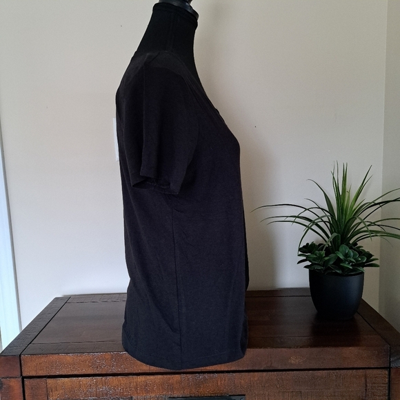 ❤️ Calvin Klein PJ Top Black Short Sleeved Women's Medium V-neck Loungewear - Picture 9 of 12